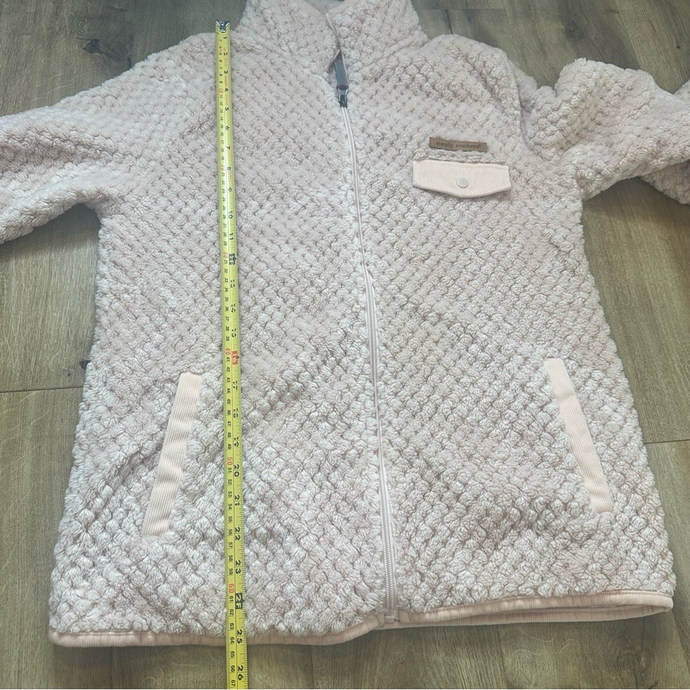 Simply Southern Simply Soft Fuzzy Pink Sherpa Pullover Size Small - Picture 9 of 11
